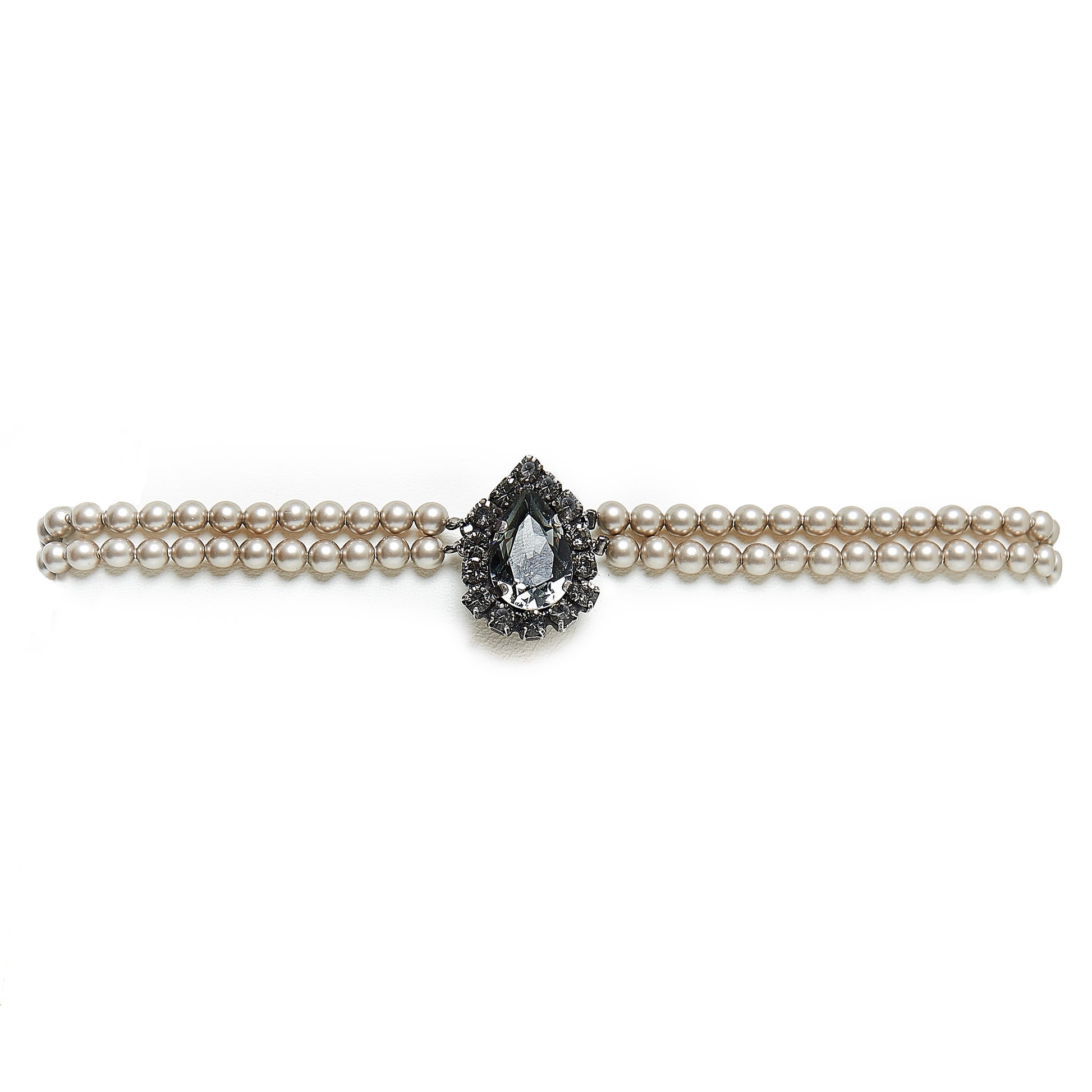 Seenberg, Trachtenschmuck, Trachtenkette, Trachtenkropfkette, Choker, Ohrringe, altsilber, blau, Perlen, Kristall, Österreich